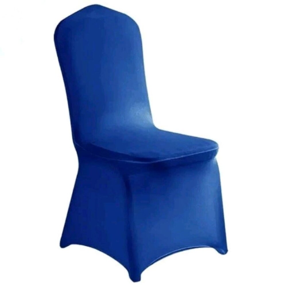 💙 Lot of 8 Royal Blue Stretch Spandex Chair Covers – Wrinkle & Stain Resistant
